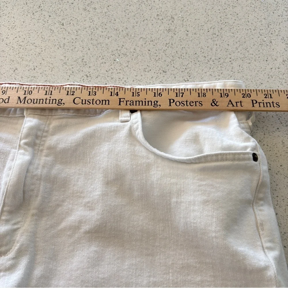 Eddie Bauer White Denim Boyfriend Shorts Plus Size 18 Stretch Denim Bermuda